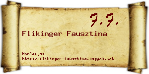Flikinger Fausztina névjegykártya